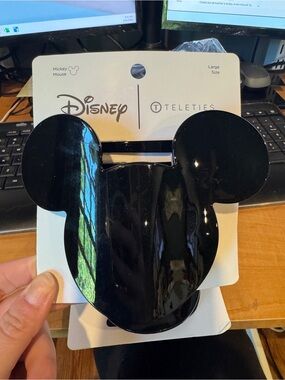 Disney Black Mickey Mouse Shiny Hair Clip - Large